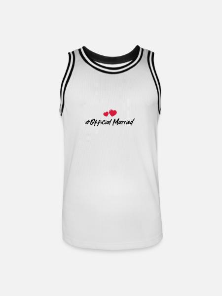 Married Wedding Heart - Men's Basketball Jersey - white/black