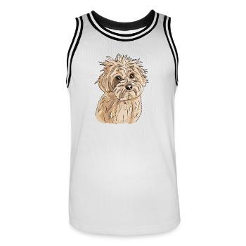 Havanese - Men's Basketball Jersey - white/black - Front - AI Model Male 185 dark (185cm)