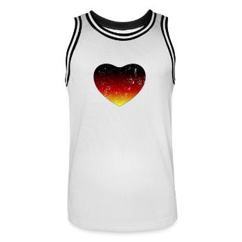 Allemagne Flagge Herz - Maillot de basket Homme - blanc/noir - Devant - AI Model Male 185 dark (185cm)