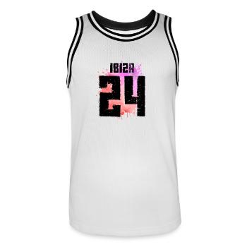 Maillot Ibiza 24 2024 Multicolore - Maillot de basket Homme - blanc/noir - Devant - AI Model Male 185 dark (185cm)