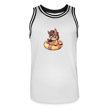 Pferd Sommer Comic - Männer Basketball-Trikot - Weiß/Schwarz - Vorne - AI Model Male 185 dark (185cm)