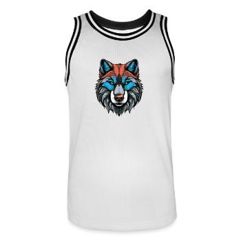 Husky Dog Portrait Colorful - Men's Basketball Jersey - white/black - Front - AI Model Male 185 dark (185cm)