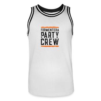 Équipe de Formentera Party - Maillot de basket Homme - blanc/noir - Devant - AI Model Male 185 dark (185cm)