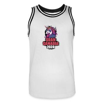 Gran Canaria 2024 Licorne - Maillot de basket Homme - blanc/noir - Devant - AI Model Male 185 dark (185cm)