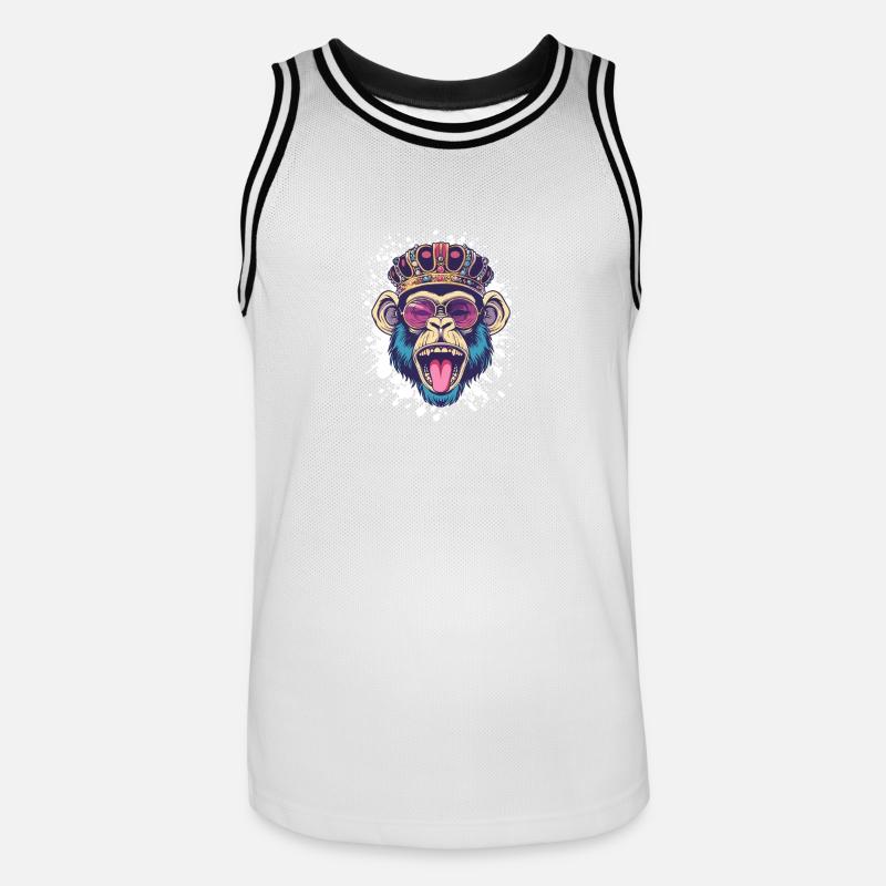 Affe Comic - Männer Basketball-Trikot - Weiß/Schwarz