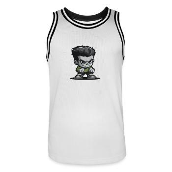 Zombie Halloween Comic - Männer Basketball-Trikot - Weiß/Schwarz - Vorne - AI Model Male 185 dark (185cm)