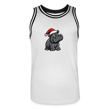 Nilpferd Weihnachten - Männer Basketball-Trikot - Weiß/Schwarz - Vorne - AI Model Male 185 dark (185cm)