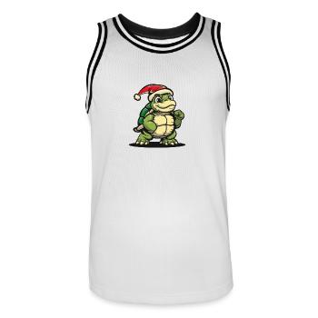 Turtle Christmas - Men's Basketball Jersey - white/black - Front - AI Model Male 185 dark (185cm)