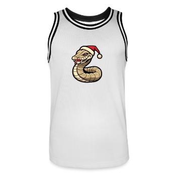 Snake Cobra Christmas - Men's Basketball Jersey - white/black - Front - AI Model Male 185 dark (185cm)