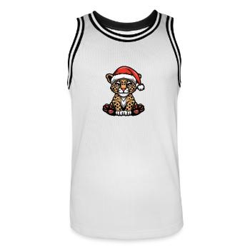 Leopard Weihnachten - Männer Basketball-Trikot - Weiß/Schwarz - Vorne - AI Model Male 185 dark (185cm)