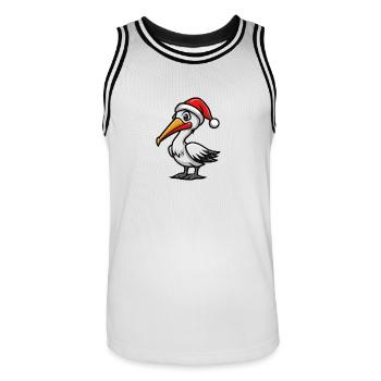 Pelican Bird Christmas - Men's Basketball Jersey - white/black - Front - AI Model Male 185 dark (185cm)