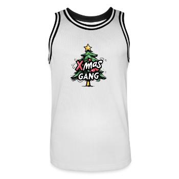 L’équipe de Noël du gang de Noël - Maillot de basket Homme - blanc/noir - Devant - AI Model Male 185 dark (185cm)