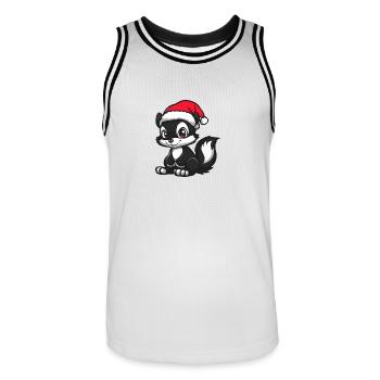 Skunk Noël Noël - Maillot de basket Homme - blanc/noir - Devant - AI Model Male 185 dark (185cm)