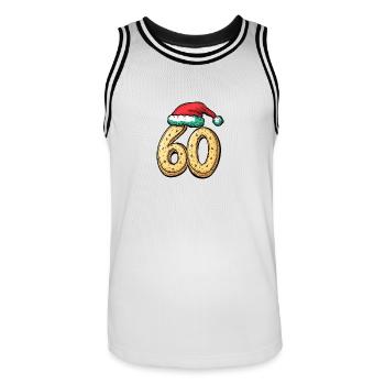 60 Numéro Noël - Maillot de basket Homme - blanc/noir - Devant - AI Model Male 185 dark (185cm)