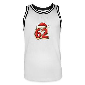 62 Number Christmas - Men's Basketball Jersey - white/black - Front - AI Model Male 185 dark (185cm)