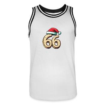 66 Nombre Noël - Maillot de basket Homme - blanc/noir - Devant - AI Model Male 185 dark (185cm)