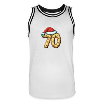 70 Number Christmas - Men's Basketball Jersey - white/black - Front - AI Model Male 185 dark (185cm)