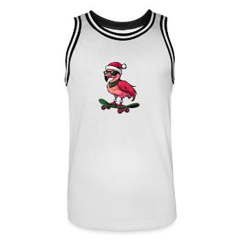 Flamingo Christmas Funny - Men's Basketball Jersey - white/black - Front - AI Model Male 185 dark (185cm)