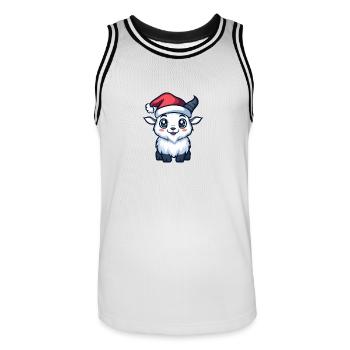 Mountain Goat Christmas Cute - Men's Basketball Jersey - white/black - Front - AI Model Male 185 dark (185cm)