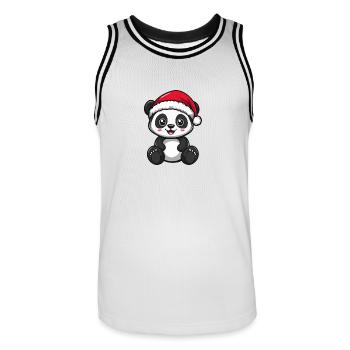Panda Christmas Cute - Men's Basketball Jersey - white/black - Front - AI Model Male 185 dark (185cm)