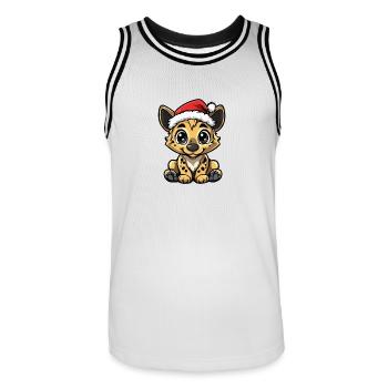 Hyène Noël mignon - Maillot de basket Homme - blanc/noir - Devant - AI Model Male 185 dark (185cm)