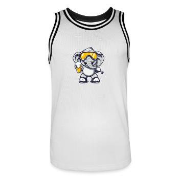 Elephant Ski Beer - Men's Basketball Jersey - white/black - Front - AI Model Male 185 dark (185cm)