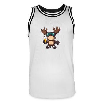 Bière Moose Ski - Maillot de basket Homme - blanc/noir - Devant - AI Model Male 185 dark (185cm)