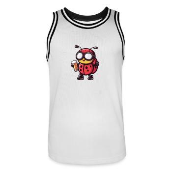 Bière de ski Ladybug - Maillot de basket Homme - blanc/noir - Devant - AI Model Male 185 dark (185cm)