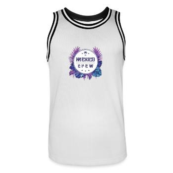 Mexiko Crew Bunt - Männer Basketball-Trikot - Weiß/Schwarz - Vorne - AI Model Male 185 dark (185cm)
