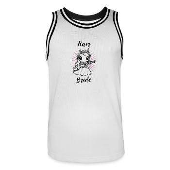 Team Braut Einhorn - Männer Basketball-Trikot - Weiß/Schwarz - Vorne - AI Model Male 185 dark (185cm)
