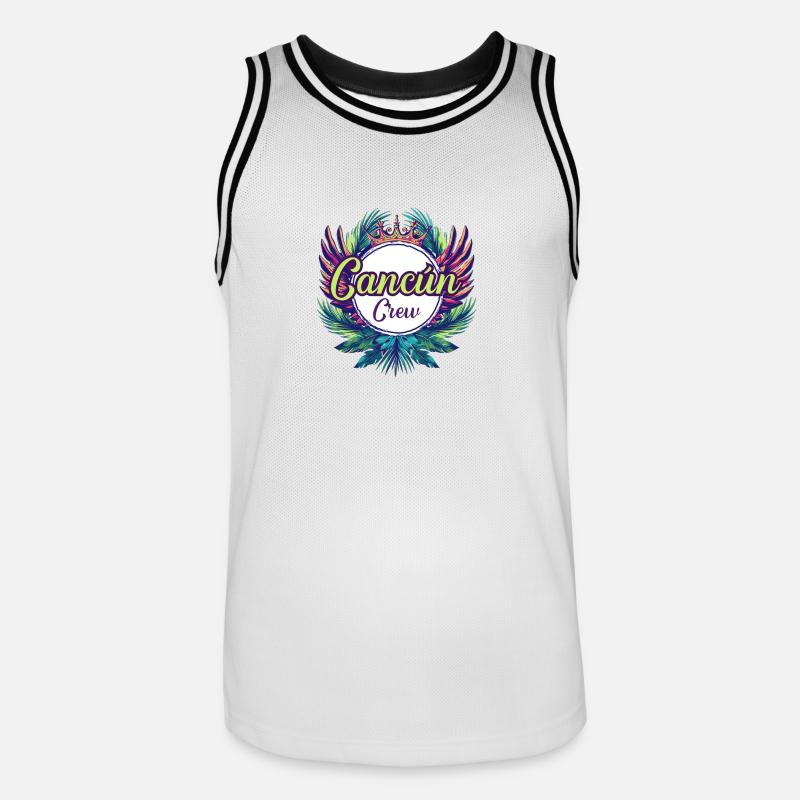 Vacances de l’équipage de Cancun - Maillot de basket Homme - blanc/noir