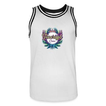 Tenerife Crew Holidays - Men's Basketball Jersey - white/black - Front - AI Model Male 185 dark (185cm)