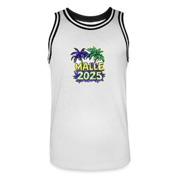 Malle 2025 Holiday - Men's Basketball Jersey - white/black - Front - AI Model Male 185 dark (185cm)
