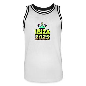 Ibiza 2025 Holidays - Men's Basketball Jersey - white/black - Front - AI Model Male 185 dark (185cm)