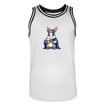 Bunny Bière Drôle - Maillot de basket Homme - blanc/noir - Devant - AI Model Male 185 dark (185cm)