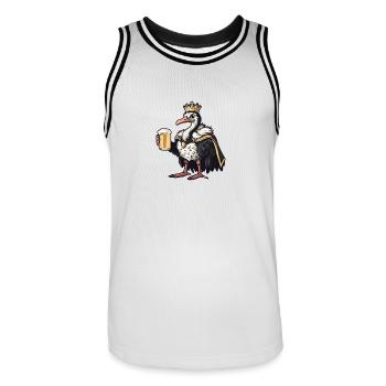 Strauss Bière Drôle - Maillot de basket Homme - blanc/noir - Devant - AI Model Male 185 dark (185cm)