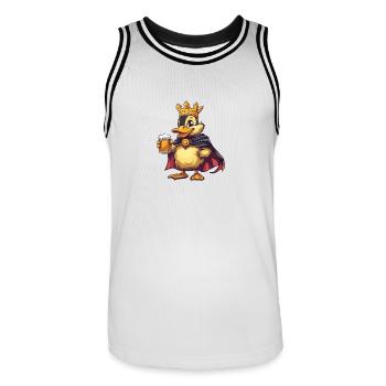 Bière de canard drôle - Maillot de basket Homme - blanc/noir - Devant - AI Model Male 185 dark (185cm)