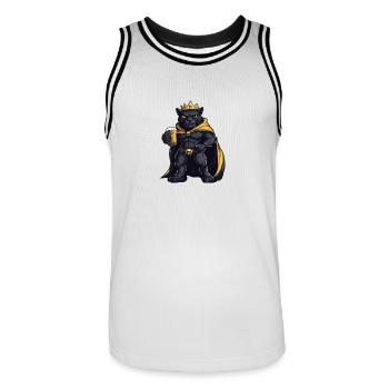 Panthère Bière Drôle - Maillot de basket Homme - blanc/noir - Devant - AI Model Male 185 dark (185cm)