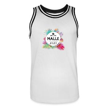 Malle 2025 Colorful - Men's Basketball Jersey - white/black - Front - AI Model Male 185 dark (185cm)