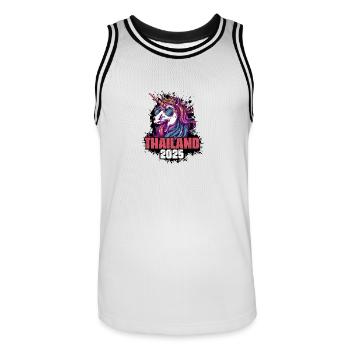 Thaïlande 2025 Licorne - Maillot de basket Homme - blanc/noir - Devant - AI Model Male 185 dark (185cm)
