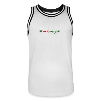 #notvegan - not vegan ! - Maillot de basket Homme - blanc/noir - Devant - AI Model Male 185 dark (185cm)