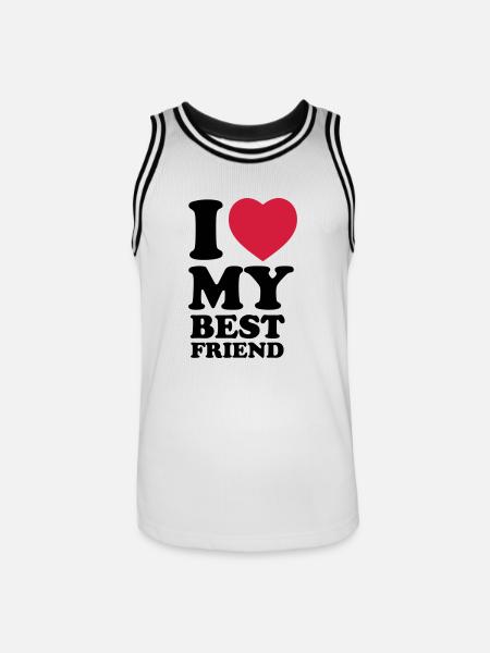 I love my bestfriend - Men's Basketball Jersey - white/black
