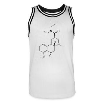 lsd - Men's Basketball Jersey - white/black - Front - AI Model Male 185 dark (185cm)