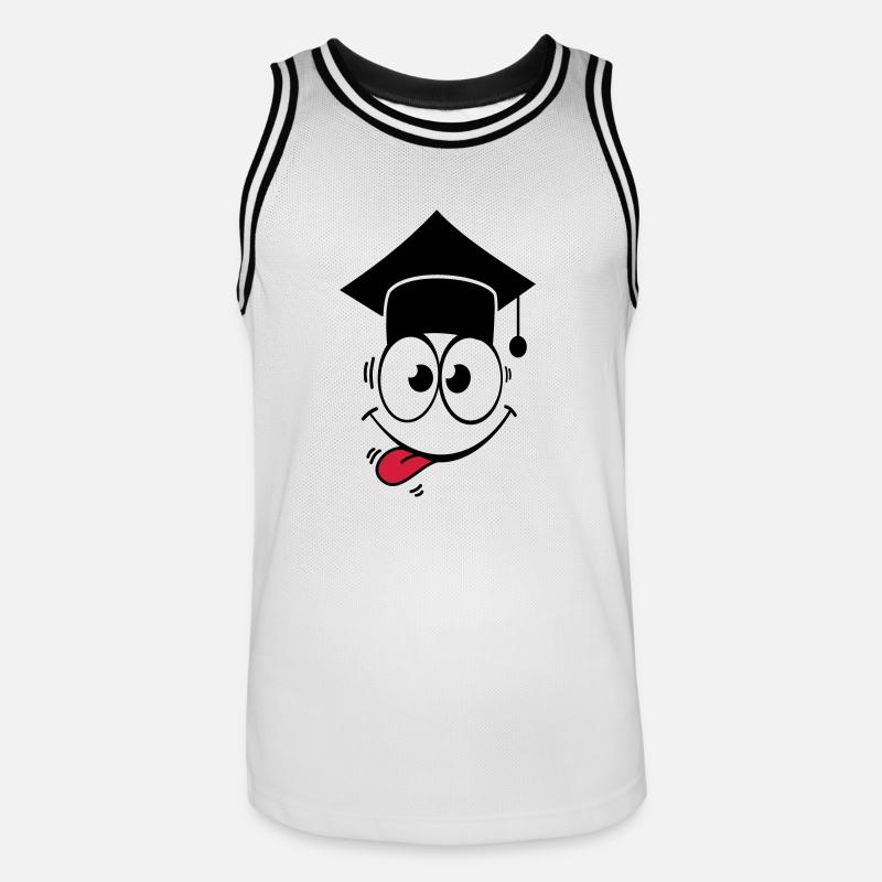 Gesicht Absolvent 1 - Männer Basketball-Trikot - Weiß/Schwarz
