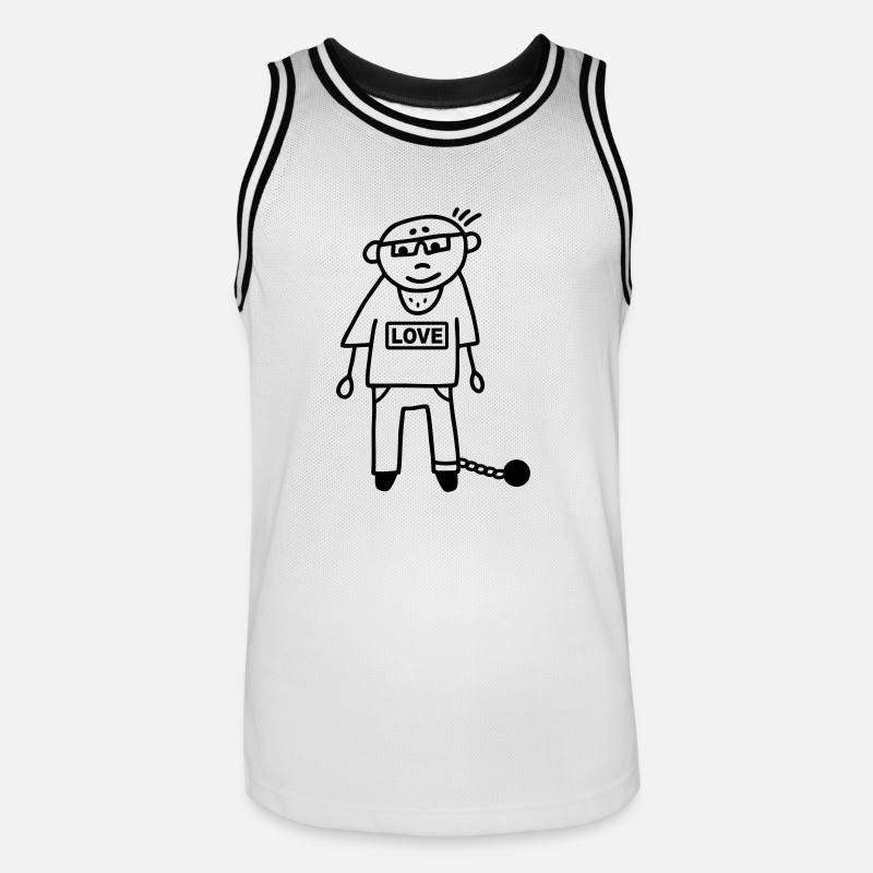 Sträfling Häftling Ehemann - Gefangen - Männer Basketball-Trikot - Weiß/Schwarz