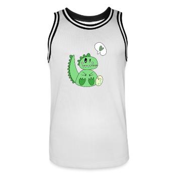Dinomom’s Little Heart - Männer Basketball-Trikot - Weiß/Schwarz - Vorne - AI Model Male 185 dark (185cm)