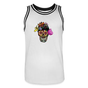 Dia de los muertos - Tag derToten - Männer Basketball-Trikot - Weiß/Schwarz - Vorne - AI Model Male 185 dark (185cm)