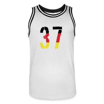 Maillot 37 Numéro Allemagne - Maillot de basket Homme - blanc/noir - Devant - AI Model Male 185 dark (185cm)