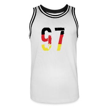 Maillot 97 Numéro Allemagne - Maillot de basket Homme - blanc/noir - Devant - AI Model Male 185 dark (185cm)