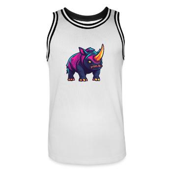 Rhino Halloween Bande dessinée Zombie - Maillot de basket Homme - blanc/noir - Devant - AI Model Male 185 dark (185cm)